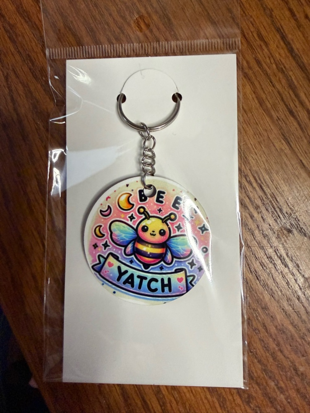 Bee Yatch Funny Keychain